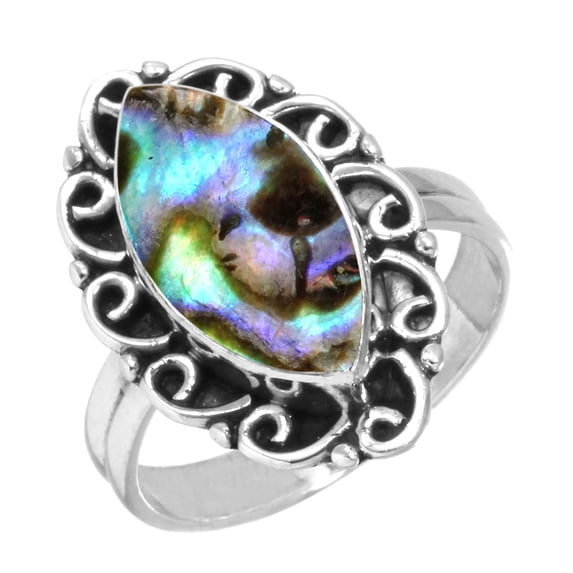 Natural Abalone Shell Women Jewelry 925 Sterling Silver Ring