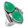 thumbnail image 1 of Natural Green Onyx Ring 925 Sterling Silver Handmade Jewelry, 1 of 5