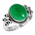 thumbnail image 1 of 925 Sterling Silver Ring Natural Green Onyx Handmade Jewelry, 1 of 5