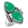 thumbnail image 1 of 925 Sterling Silver Ring For Women - Men Natural Green Onyx Gemstone Silver Ring Size 13 May Birthstone Fashion Silver Ring Size 13 Cocktail Party Gift For Wife 925 Silver Gemstone Jewelry, 1 of 5