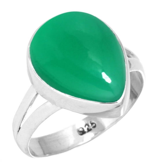 Natural Green Onyx Women Jewelry 925 Sterling Silver Ring