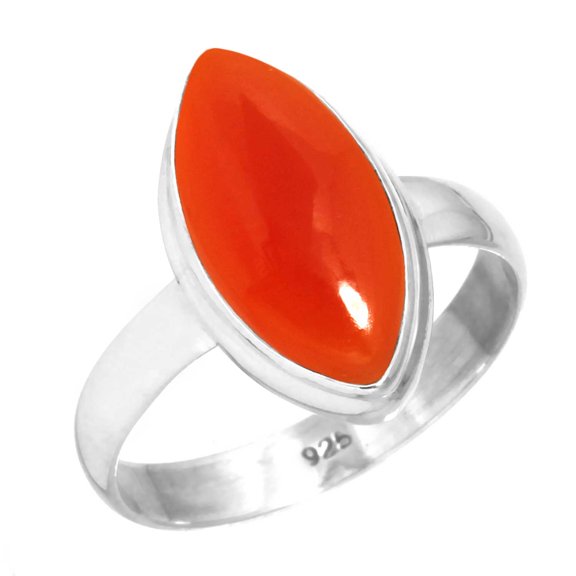 Natural Carnelian Ring 925 Sterling Silver Handmade Jewelry