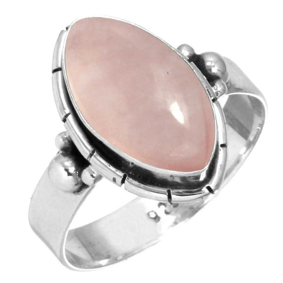Rose Quartz Ring 925 Sterling Silver Handmade Jewelry