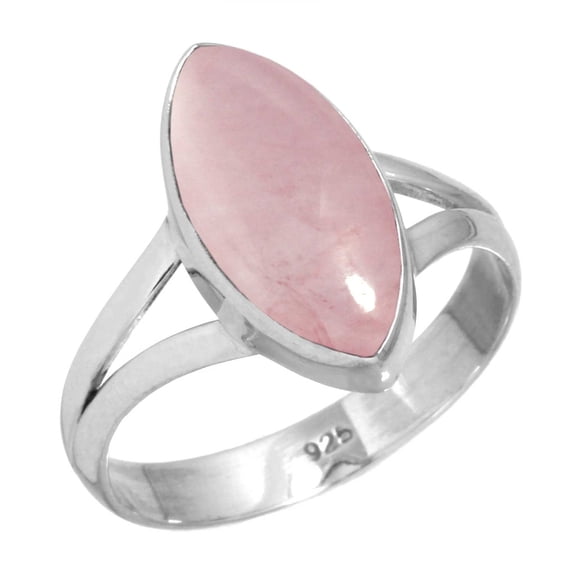 Rose Quartz Ring 925 Sterling Silver Handmade Jewelry