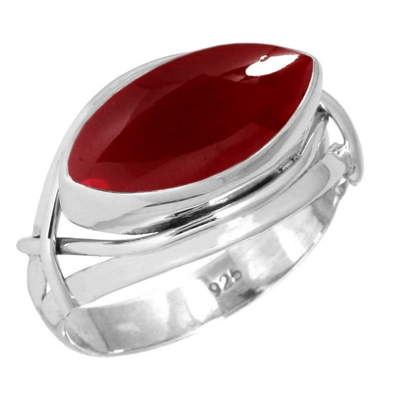 Garnet Quartz Ring 925 Sterling Silver Handmade Jewelry