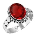 thumbnail image 1 of Ruby Simulated Ring 925 Sterling Silver Handmade Jewelry, 1 of 5