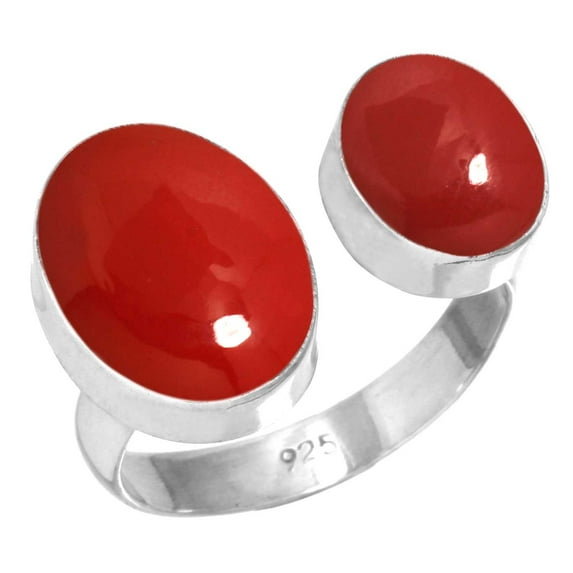 925 Sterling Silver Ring For Women - Men Red Stone Gemstone Silver Ring Size 7.5 October Birthstone Simple Silver Ring Size 7.5 Halloween Gift For Wife 925 Silver Gemstone Jewelry