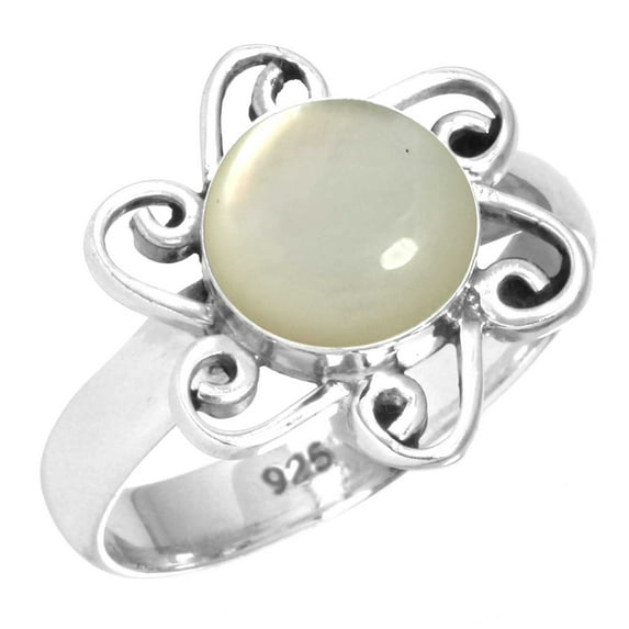 Natural Mother Of Pearl Women Jewelry 925 Sterling Silver Ring