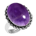 thumbnail image 1 of 925 Sterling Silver Ring For Women Purple Natural Amethyst Gemstone Silver Ring February Birthstone Boho Silver Ring Size 10.5 Valentine's Day Gift For Girl Friend Gemstone 925 Silver Jewelry, 1 of 6