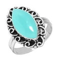 thumbnail image 1 of 925 Sterling Silver Ring Aqua Chalcedony Handmade Jewelry, 1 of 5