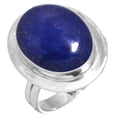 thumbnail image 1 of 925 Sterling Silver Ring For Women - Teens Blue Genuine Lapis Lazuli Gemstone Silver Ring September Birthstone Hand Made Silver Ring Size 8.5 Mothers' Day Gift For Mom 925 Silver Gemstone Jewelry, 1 of 6
