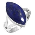 thumbnail image 1 of 925 Sterling Silver Women Jewelry Natural Lapis Ring, 1 of 6