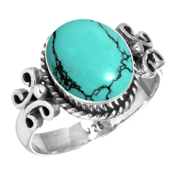 925 Sterling Silver Women Jewelry Turquoise Ring