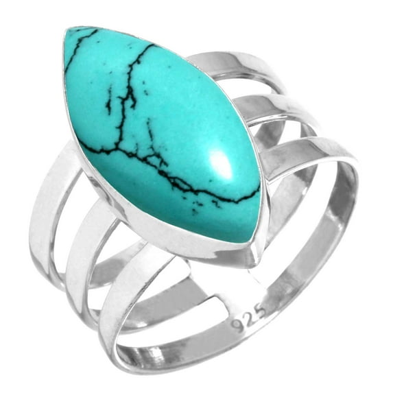 Turquoise Ring 925 Sterling Silver Handmade Jewelry