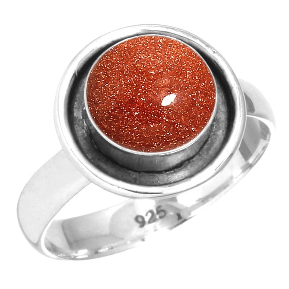 Gold Stone Ring 925 Sterling Silver Handmade Jewelry
