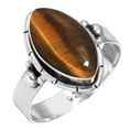 thumbnail image 1 of Natural Tiger Eye Women Jewelry 925 Sterling Silver Ring, 1 of 6