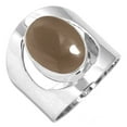 thumbnail image 1 of 925 Sterling Silver Ring For Women - Teens Brown Smoky Topaz Gemstone Silver Ring Size 10.5 June Birthstone Boho Silver Ring Size 10.5 Wedding Gift For Ladies 925 Silver Gemstone Jewelry, 1 of 5