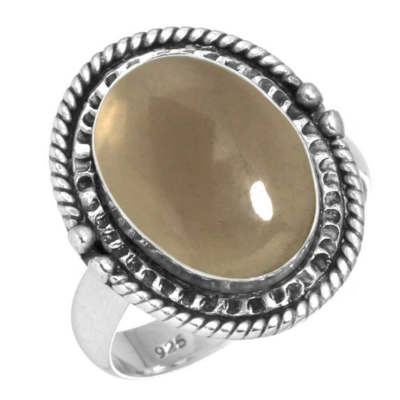 925 Sterling Silver Ring For Women - Teens Brown Smoky Topaz Gemstone Silver Ring Size 10 June Birthstone Elegant Silver Ring Size 10 Engagement Gift For Girl Friend Gemstone 925 Silver Jewelry