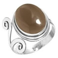 thumbnail image 1 of 925 Sterling Silver Ring For Women - Teens Brown Smoky Topaz Gemstone Silver Ring Size 6.5 June Birthstone Elegant Silver Ring Size 6.5 Mothers' Day Gift For Women Gemstone 925 Silver Jewelry, 1 of 5