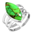 thumbnail image 1 of Copper Green Turquoise 925 Sterling Silver Handmade Ring, 1 of 6