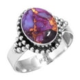 thumbnail image 1 of 925 Sterling Silver Women Jewelry Copper Purple Turquoise Ring, 1 of 6