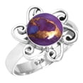 thumbnail image 1 of Copper Purple Turquoise Women Jewelry 925 Sterling Silver Ring, 1 of 6