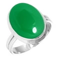thumbnail image 1 of 925 Sterling Silver Ring For Women - Teens Genuine Green Onyx Gemstone Silver Ring Size 8 May Birthstone Fashion Silver Ring Size 8 Engagement Gift For Girl Friend Gemstone 925 Silver Jewelry, 1 of 5