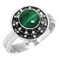 thumbnail image 1 of 925 Sterling Silver Ring Natural Malachite Handmade Jewelry, 1 of 6