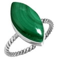 thumbnail image 1 of 925 Sterling Silver Women Jewelry Natural Malachite Ring, 1 of 6