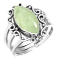 thumbnail image 1 of 925 Sterling Silver Women Jewelry Natural Prehnite Ring, 1 of 6