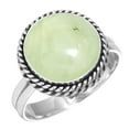 thumbnail image 1 of 925 Sterling Silver Ring For Women - Teens Green Natural Prehnite Gemstone Silver Ring Size 10 Costume Silver Ring Size 10 Wedding Gift For Girl Friend Gemstone 925 Silver Jewelry, 1 of 6