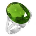 thumbnail image 1 of 925 Sterling Silver Ring For Women - Teens Green Peridot Quartz Gemstone Silver Ring Size 10 August Birthstone Silver Ring Size 10 Cocktail Party Gift For Girl Friend Gemstone 925 Silver Jewelry, 1 of 5