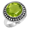 thumbnail image 1 of 925 Sterling Silver Ring For Women - Teens Green Peridot Quartz Gemstone Silver Ring Size 6.5 August Birthstone Boho Silver Ring Size 6.5 Christmas - Gift For Sister 925 Silver Gemstone Jewelry, 1 of 5