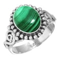 thumbnail image 1 of Natural Malachite Ring 925 Sterling Silver Handmade Jewelry, 1 of 6