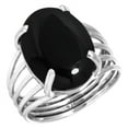 thumbnail image 1 of Natural Black Onyx Women Jewelry 925 Sterling Silver Ring, 1 of 5