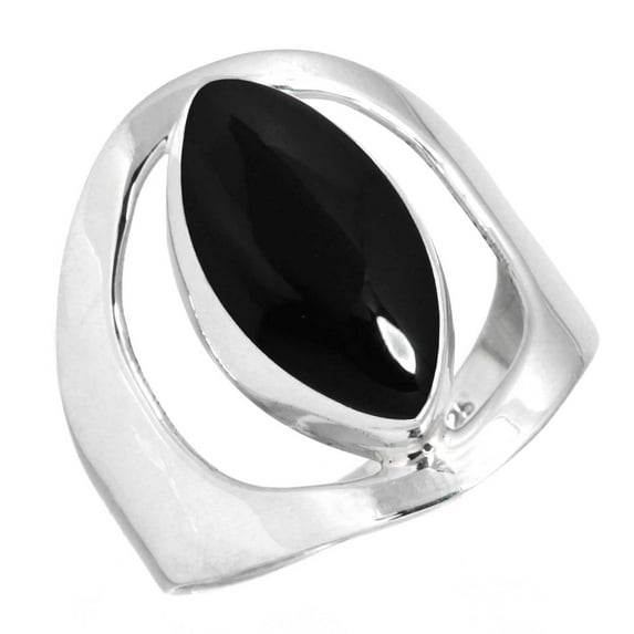 Natural Black Onyx Women Jewelry 925 Sterling Silver Ring