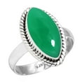 thumbnail image 1 of 925 Sterling Silver Ring Natural Green Onyx Handmade Jewelry, 1 of 5