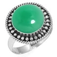 thumbnail image 1 of 925 Sterling Silver Ring For Women - Teens Natural Green Onyx Gemstone Silver Ring Size 12 May Birthstone Fashion Silver Ring Size 12 Engagement Gift For Girl Friend Gemstone 925 Silver Jewelry, 1 of 5