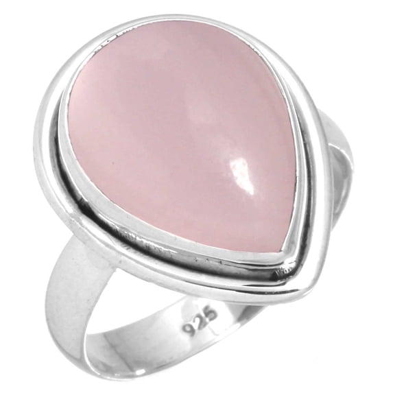 Rose Quartz Ring 925 Sterling Silver Handmade Jewelry