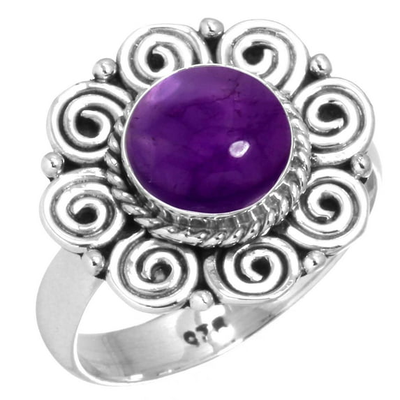 Natural Amethyst Women Jewelry 925 Sterling Silver Ring