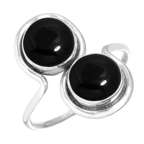 925 Sterling Silver Women Jewelry Natural Black Onyx Ring