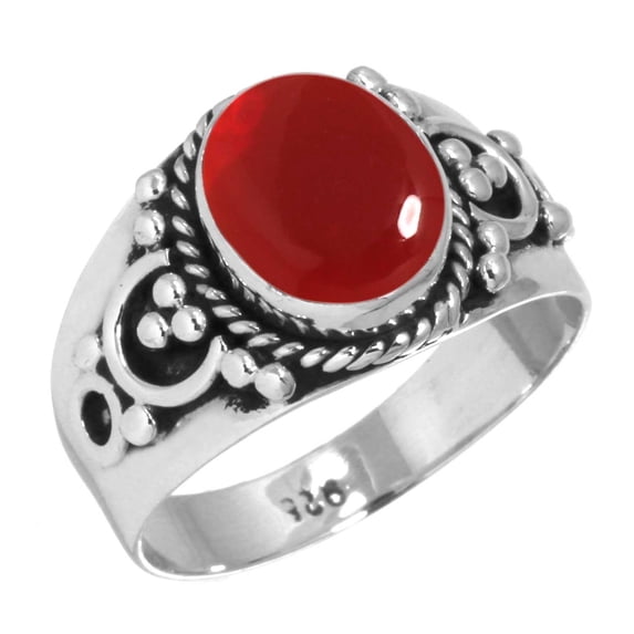 925 Sterling Silver Women Jewelry Garnet Quartz Ring