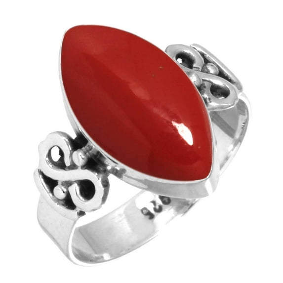 Red Stone Women Jewelry 925 Sterling Silver Ring