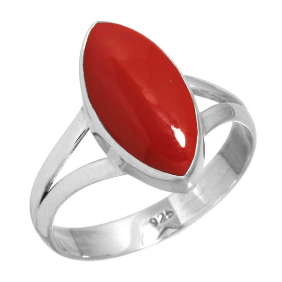925 Sterling Silver Women Jewelry Red Stone Ring