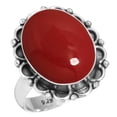 thumbnail image 1 of 925 Sterling Silver Ring For Women - Teens Red Stone Gemstone Silver Ring Size 12 October Birthstone Simple Silver Ring Size 12 Engagement Gift For Ladies 925 Silver Gemstone Jewelry, 1 of 5