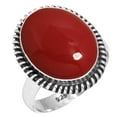 thumbnail image 1 of 925 Sterling Silver Ring For Women - Teens Red Stone Gemstone Silver Ring Size 6.5 October Birthstone Costume Silver Ring Size 6.5 Wedding Gift For Girl Friend Gemstone 925 Silver Jewelry, 1 of 5