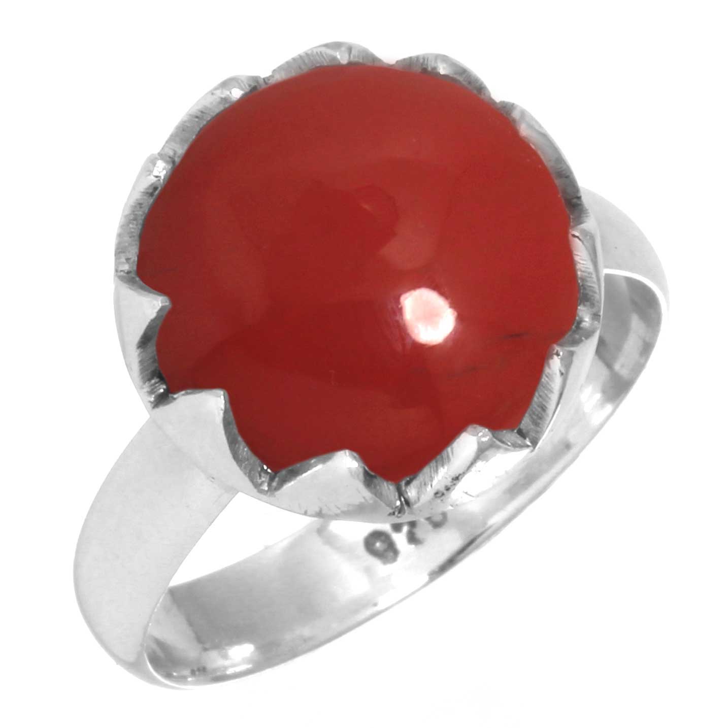 BIG HAND silver925×k18×coral×Ruby Socute925 Big Bamboo Red Coral Necklace Pendant With Silver