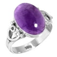 thumbnail image 1 of 925 Sterling Silver Ring For Women - Teens Violet Real Amethyst Gemstone Silver Ring February Birthstone Boho Silver Ring Size 12 Christmas - Gift For Girl Friend Gemstone 925 Silver Jewelry, 1 of 6