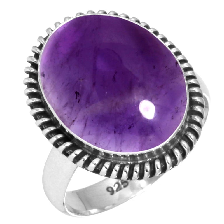 Goyal Jewels Amethyst Gemstone Silver Ring Solid 925 Sterling Goyal Jewels Amethyst Gemstone Silver Ring Solid 925 Sterling