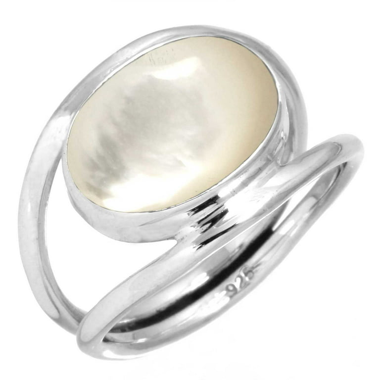 Pearl Silver Ring Natural Gemstone Handmade 925 Sterling Silver Ring In All  Size